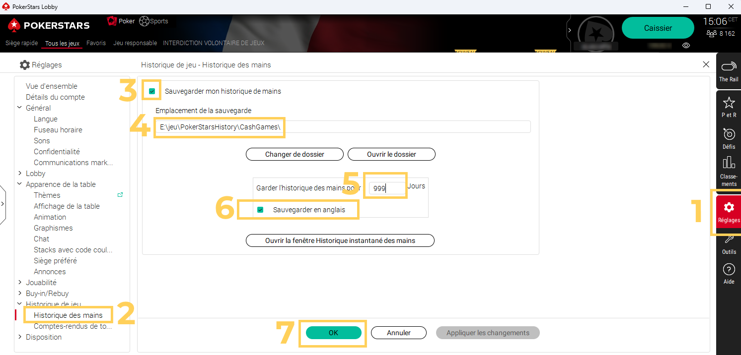 Configuración de PokerStars
