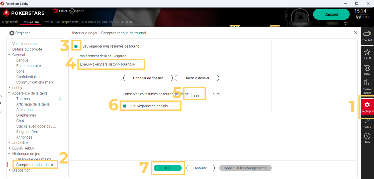 Configuración de PokerStars
